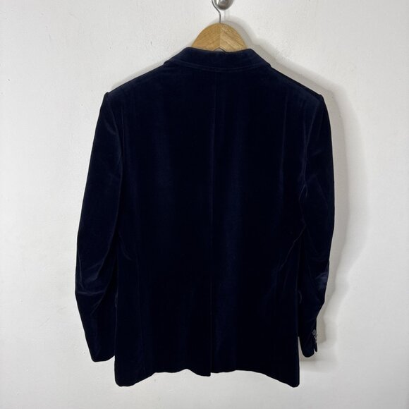 Vintage John Stephen Of London Limited Edition Men 38 Blue Velvet Blazer - Picture 4 of 9